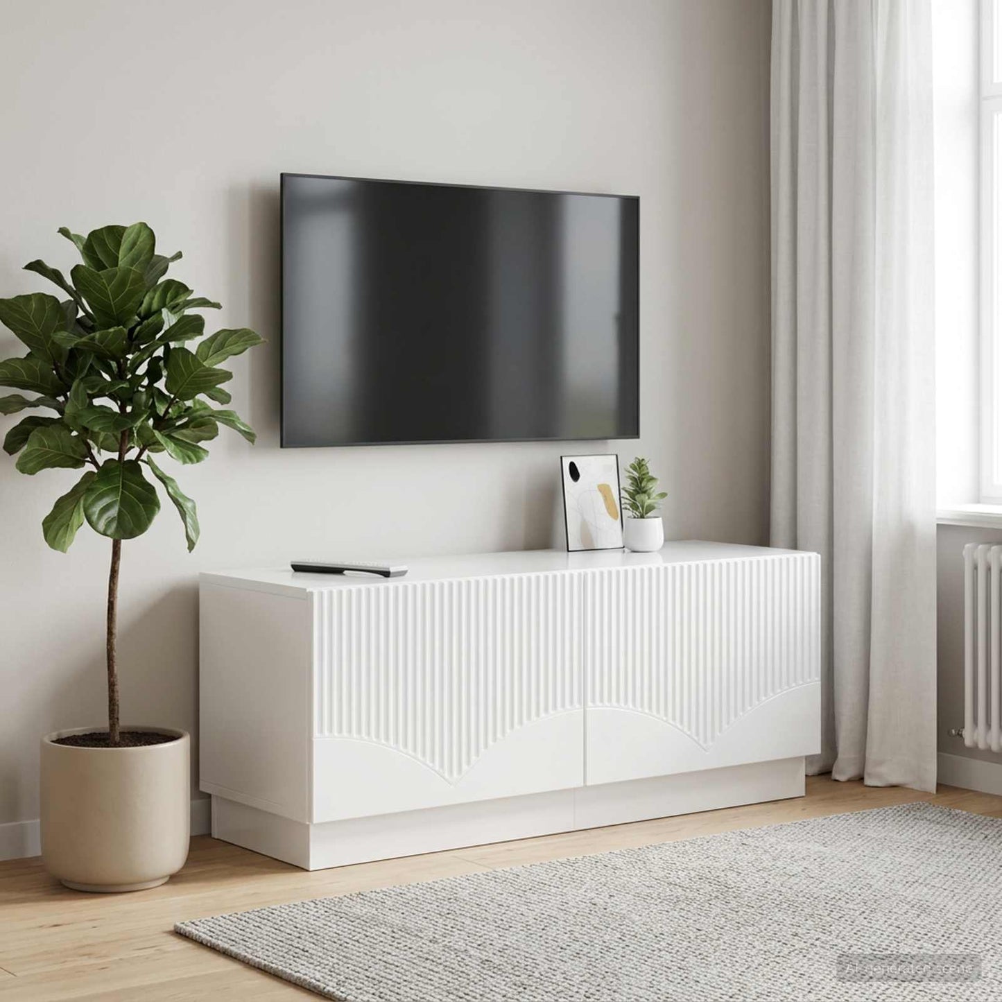 vidaXL TV Cabinet High Gloss White Engineered Wood