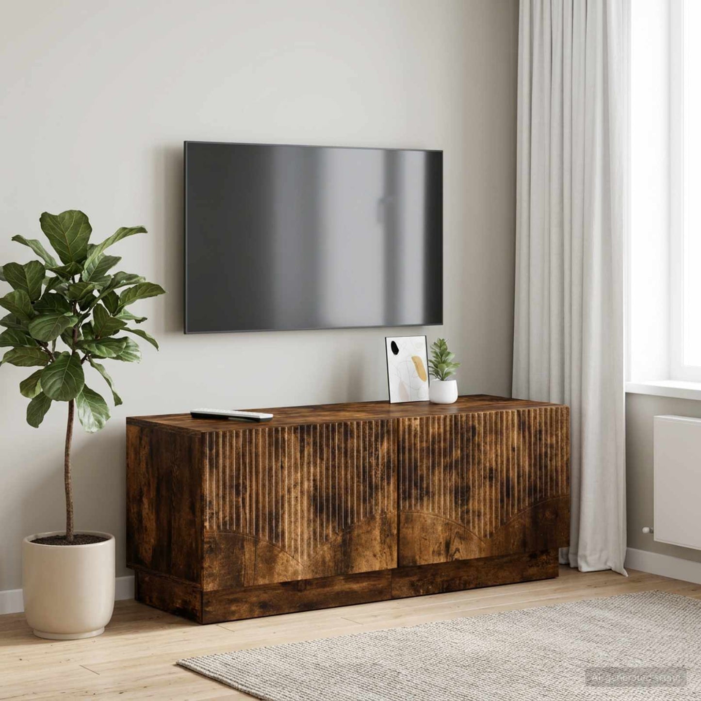 vidaXL TV Cabinet Smoked Oak Engineered Wood