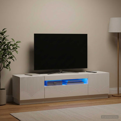 vidaXL LED TV Cabinet White Engineered Wood