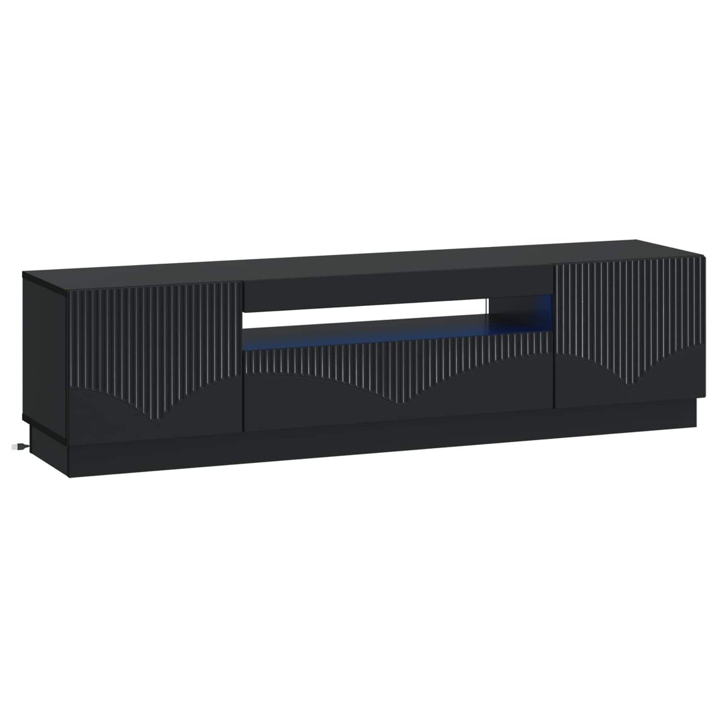 vidaXL LED TV Cabinet Black Engineered Wood