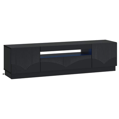 vidaXL LED TV Cabinet Black Engineered Wood