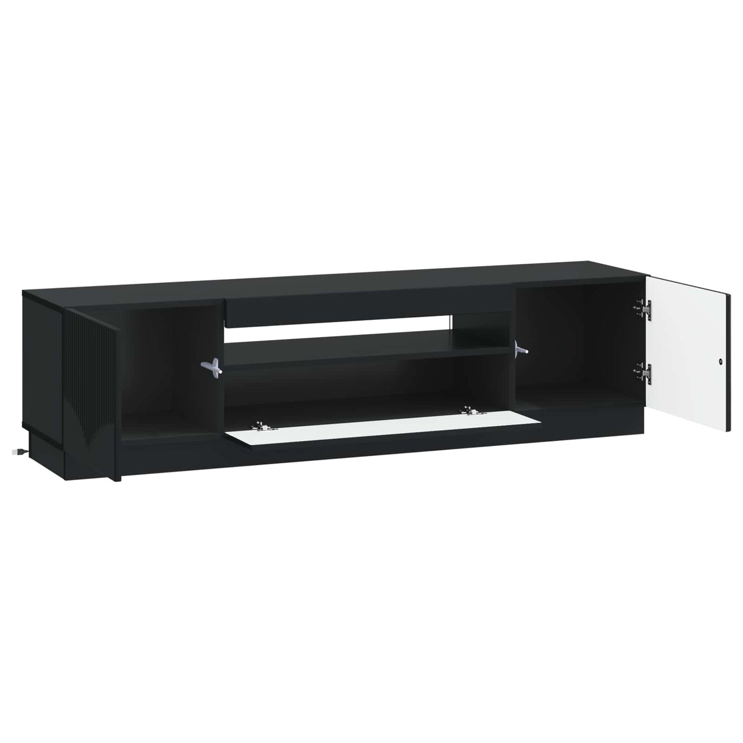 vidaXL LED TV Cabinet Black Engineered Wood