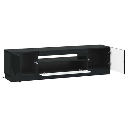 vidaXL LED TV Cabinet Black Engineered Wood