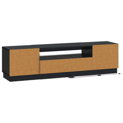 vidaXL LED TV Cabinet Black Engineered Wood