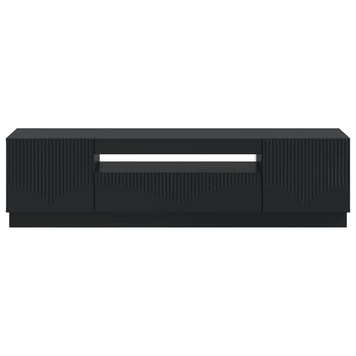 vidaXL LED TV Cabinet Black Engineered Wood