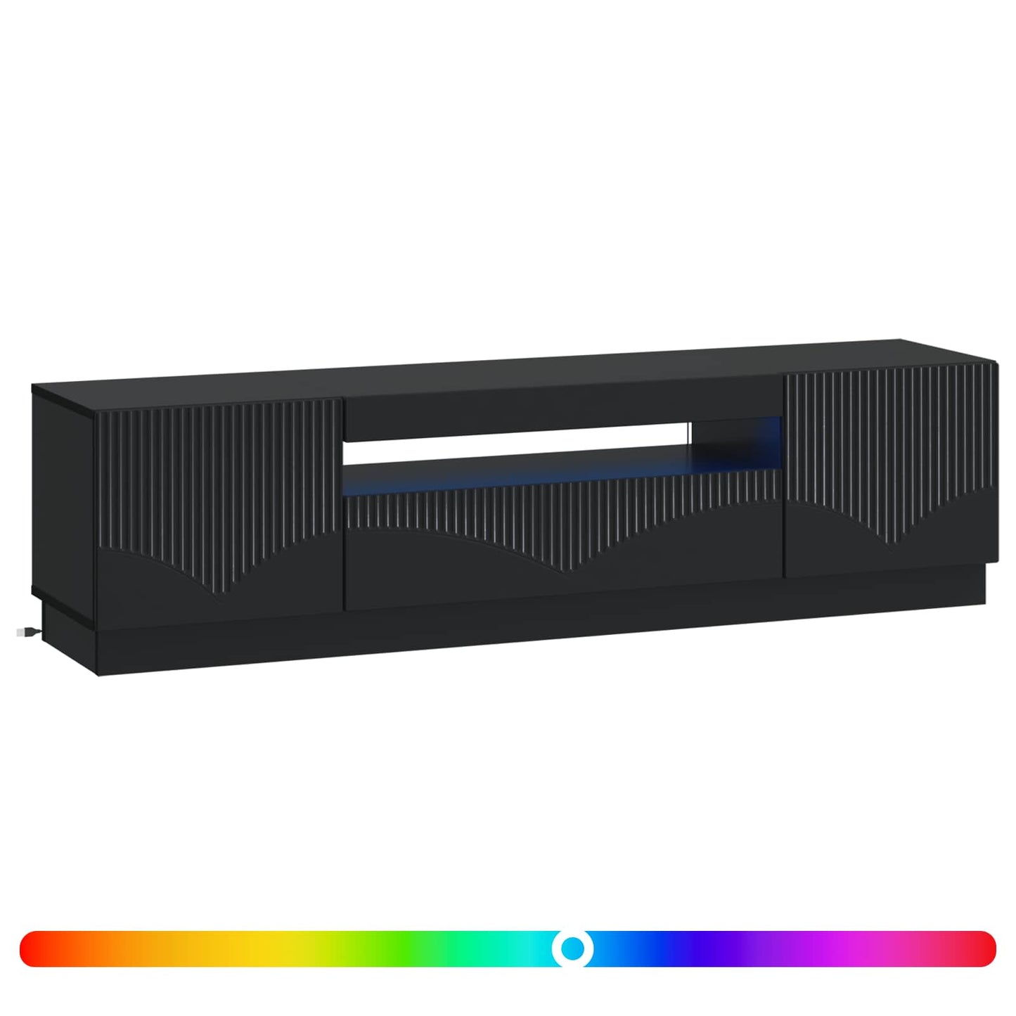 vidaXL LED TV Cabinet Black Engineered Wood