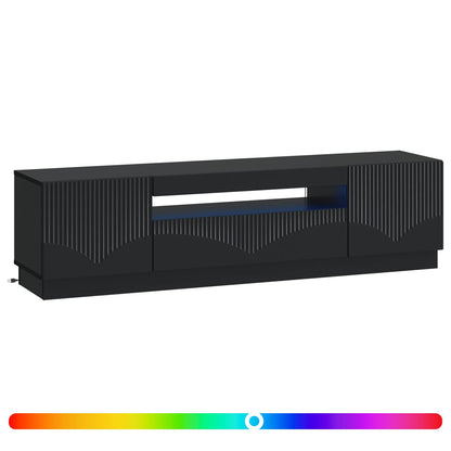 vidaXL LED TV Cabinet Black Engineered Wood