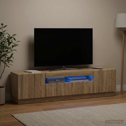 vidaXL LED TV Cabinet Sonoma Oak Engineered Wood