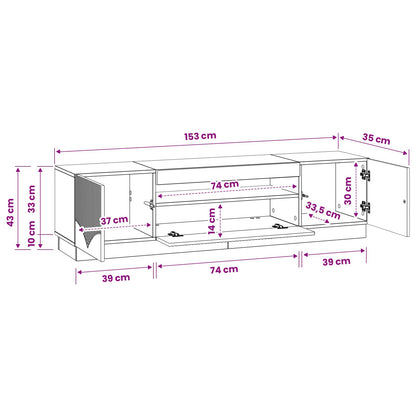 vidaXL LED TV Cabinet Sonoma Oak Engineered Wood