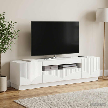 vidaXL LED TV Cabinet High Gloss White Engineered Wood