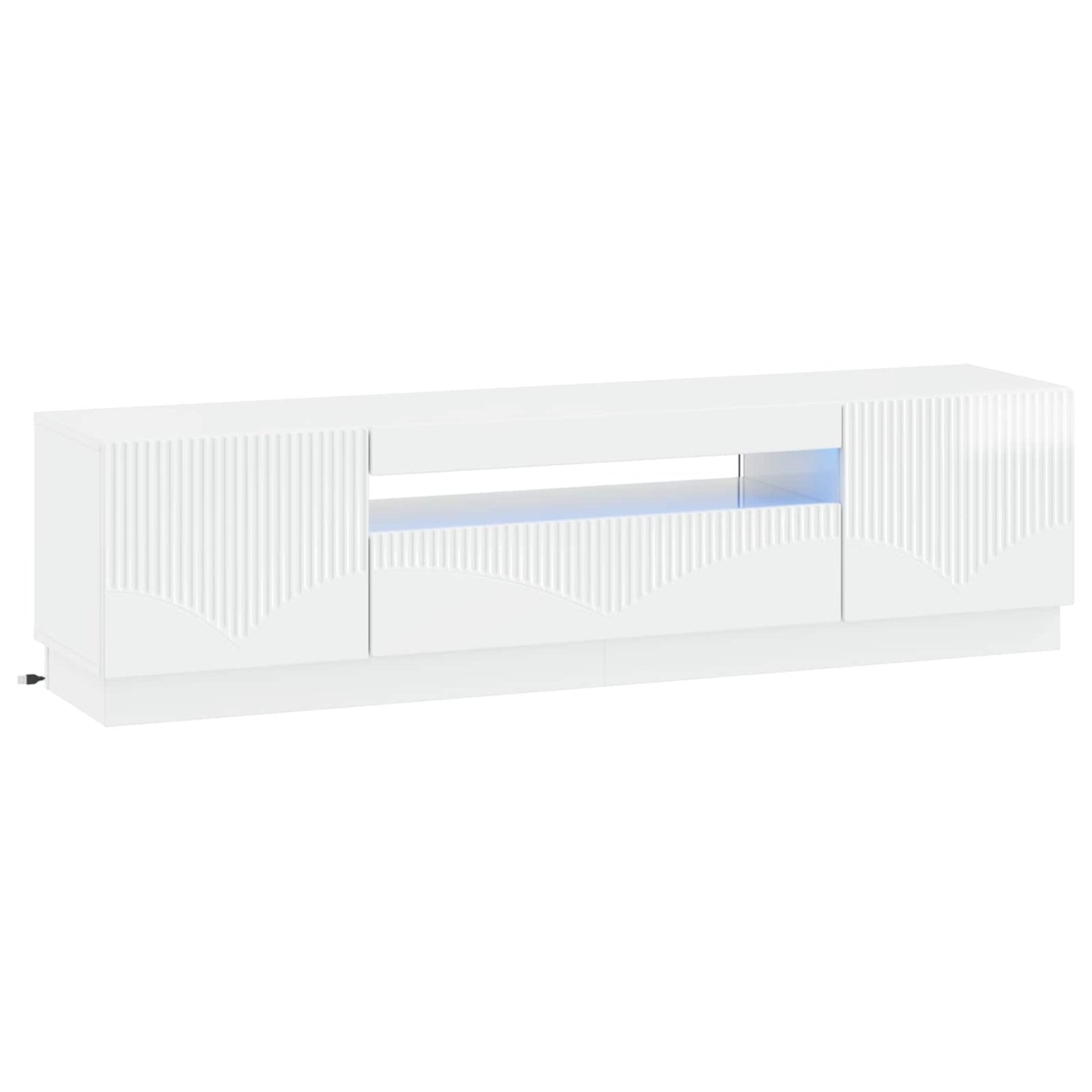 vidaXL LED TV Cabinet High Gloss White Engineered Wood