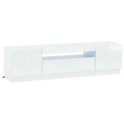 vidaXL LED TV Cabinet High Gloss White Engineered Wood