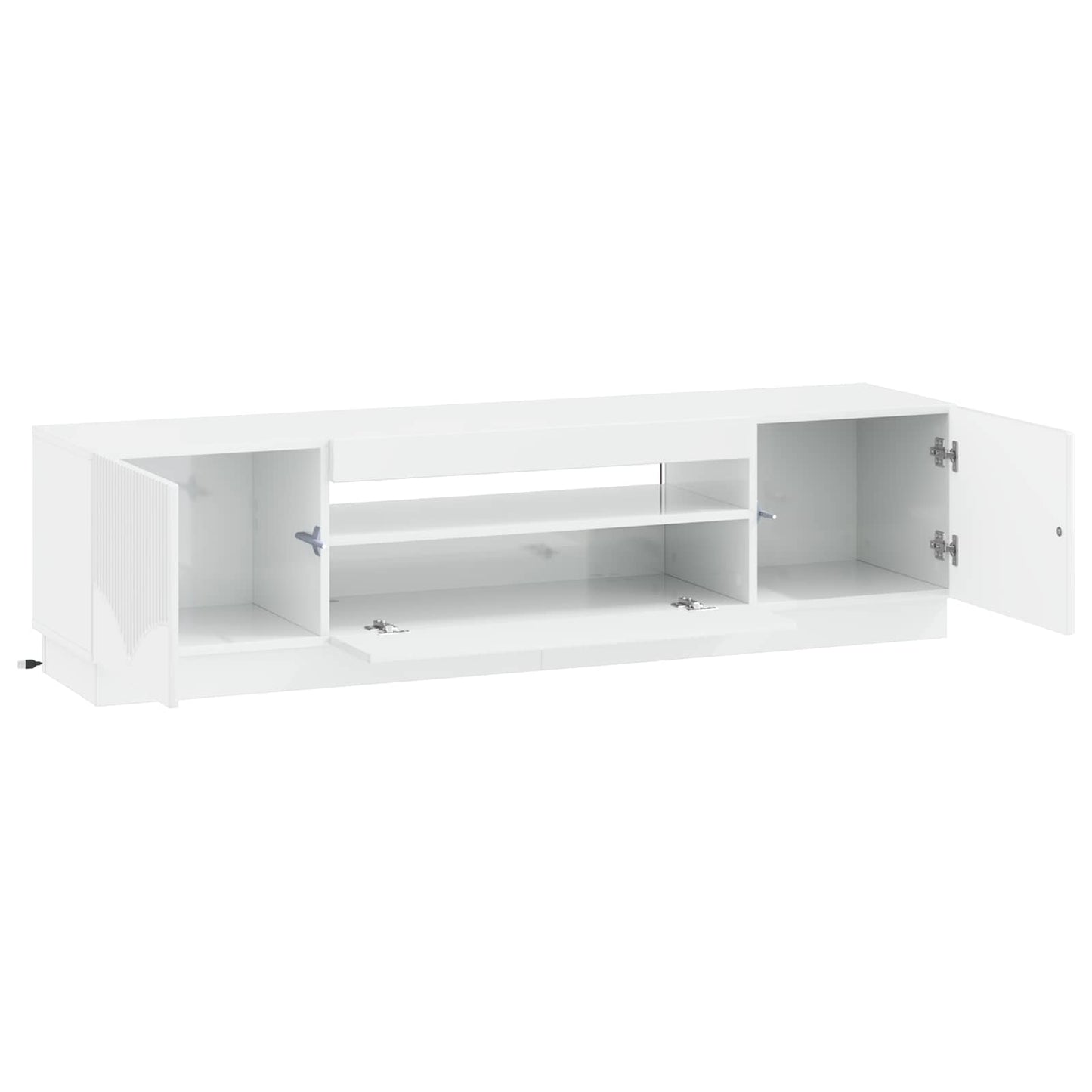 vidaXL LED TV Cabinet High Gloss White Engineered Wood
