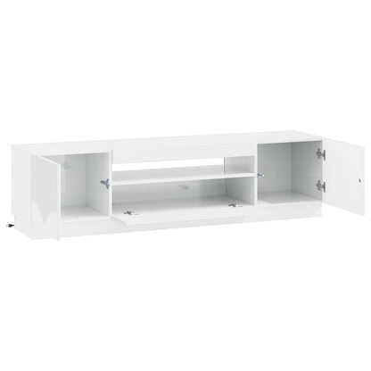 vidaXL LED TV Cabinet High Gloss White Engineered Wood
