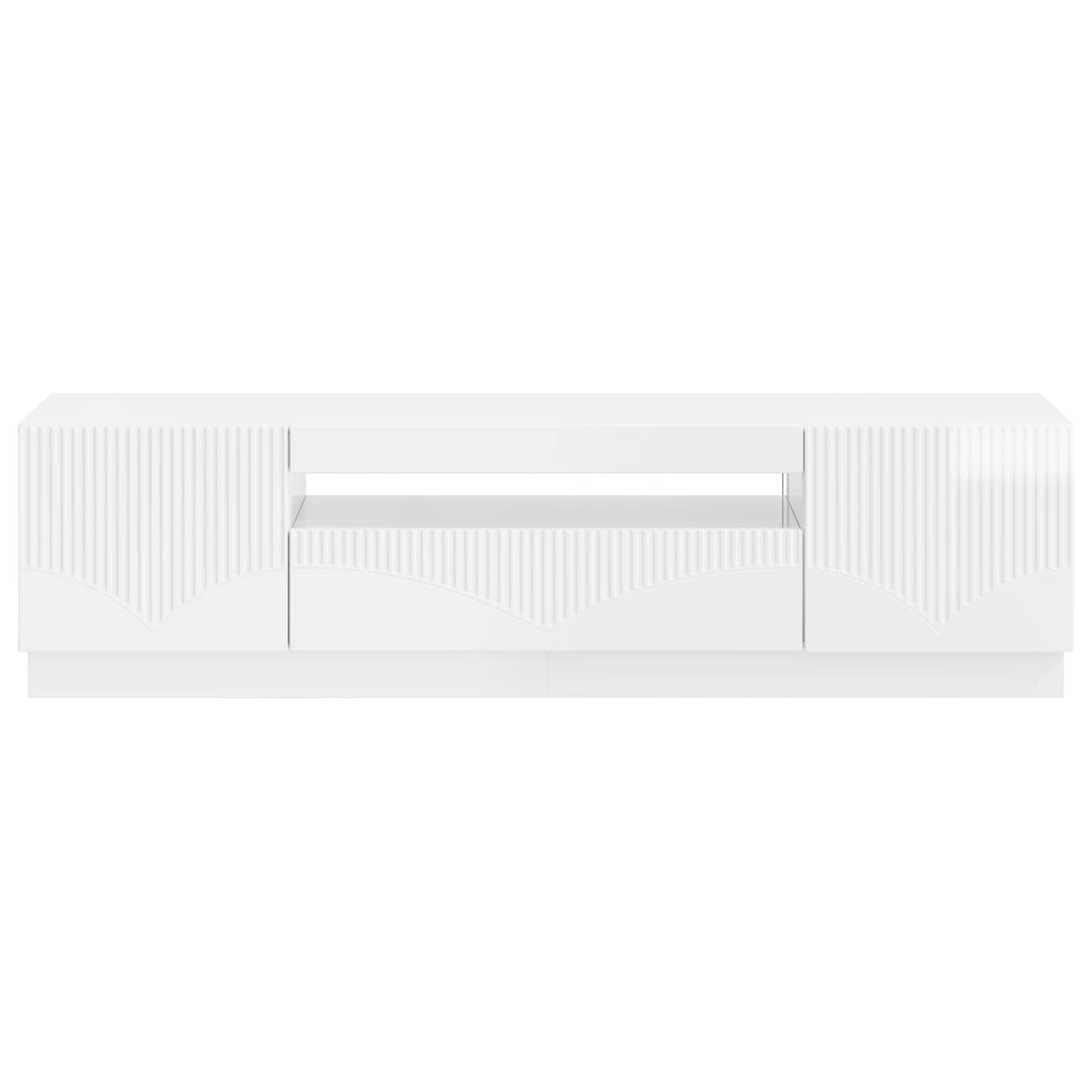 vidaXL LED TV Cabinet High Gloss White Engineered Wood
