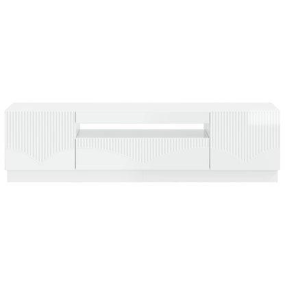 vidaXL LED TV Cabinet High Gloss White Engineered Wood
