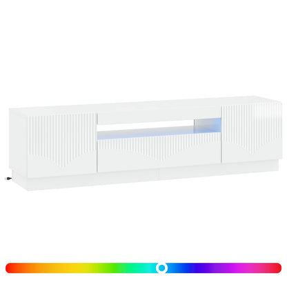 vidaXL LED TV Cabinet High Gloss White Engineered Wood
