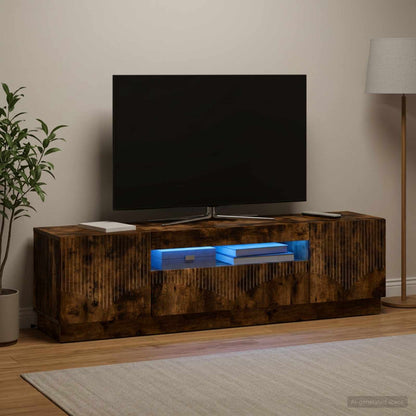 vidaXL LED TV Cabinet Smoked Oak Engineered Wood