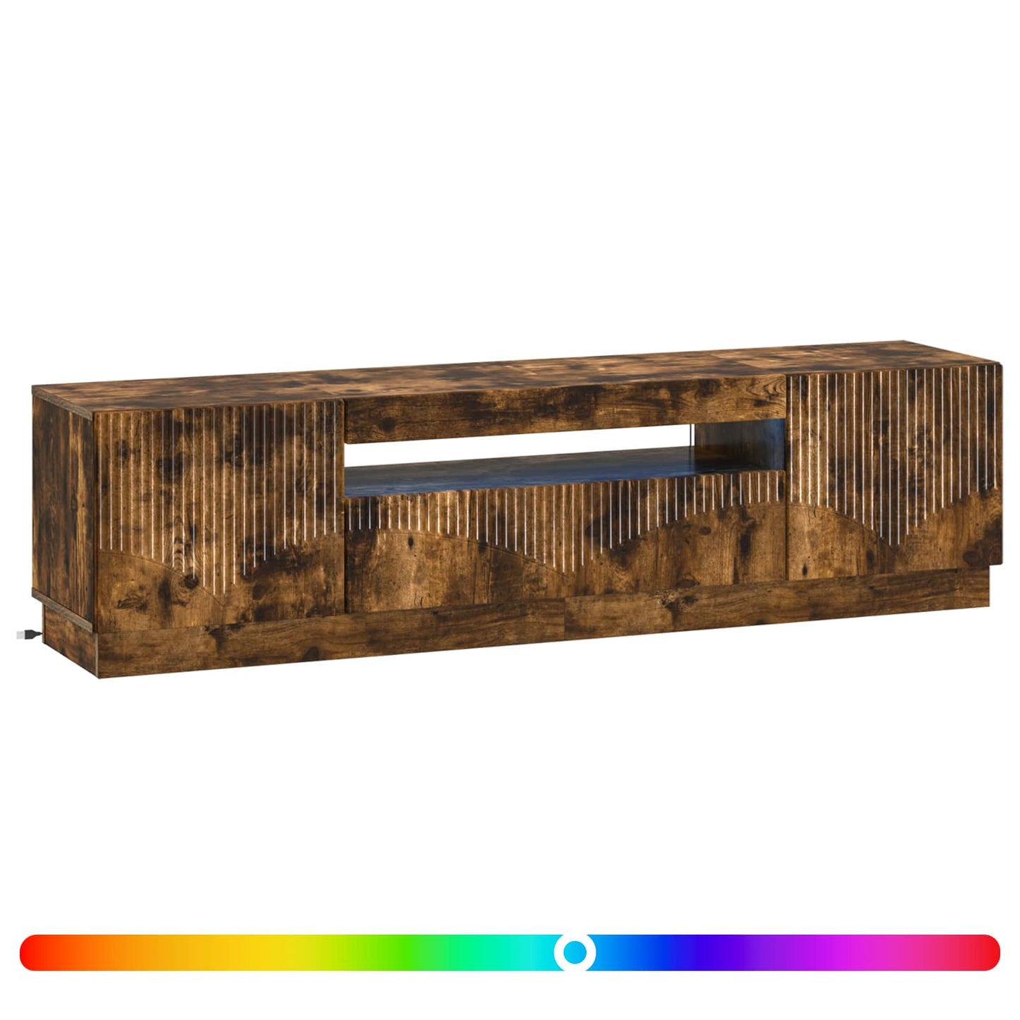 vidaXL LED TV Cabinet Smoked Oak Engineered Wood
