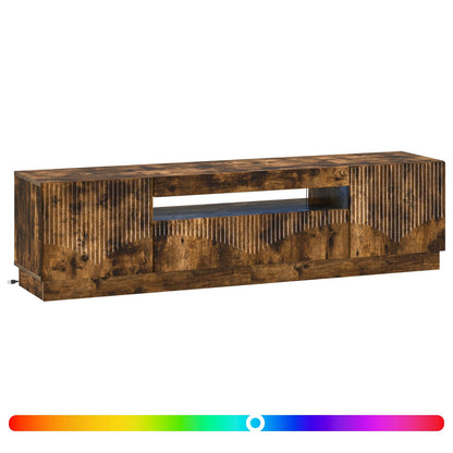 vidaXL LED TV Cabinet Smoked Oak Engineered Wood