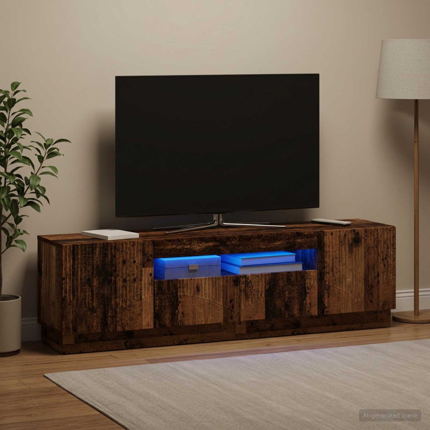 vidaXL LED TV Cabinet Old Wood Engineered Wood