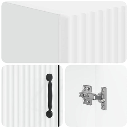 vidaXL Toilet Cabinet HOORN White 66 x 25.5 x 190 cm Engineered Wood