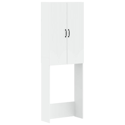 vidaXL Toilet Cabinet HOORN White 66 x 25.5 x 190 cm Engineered Wood