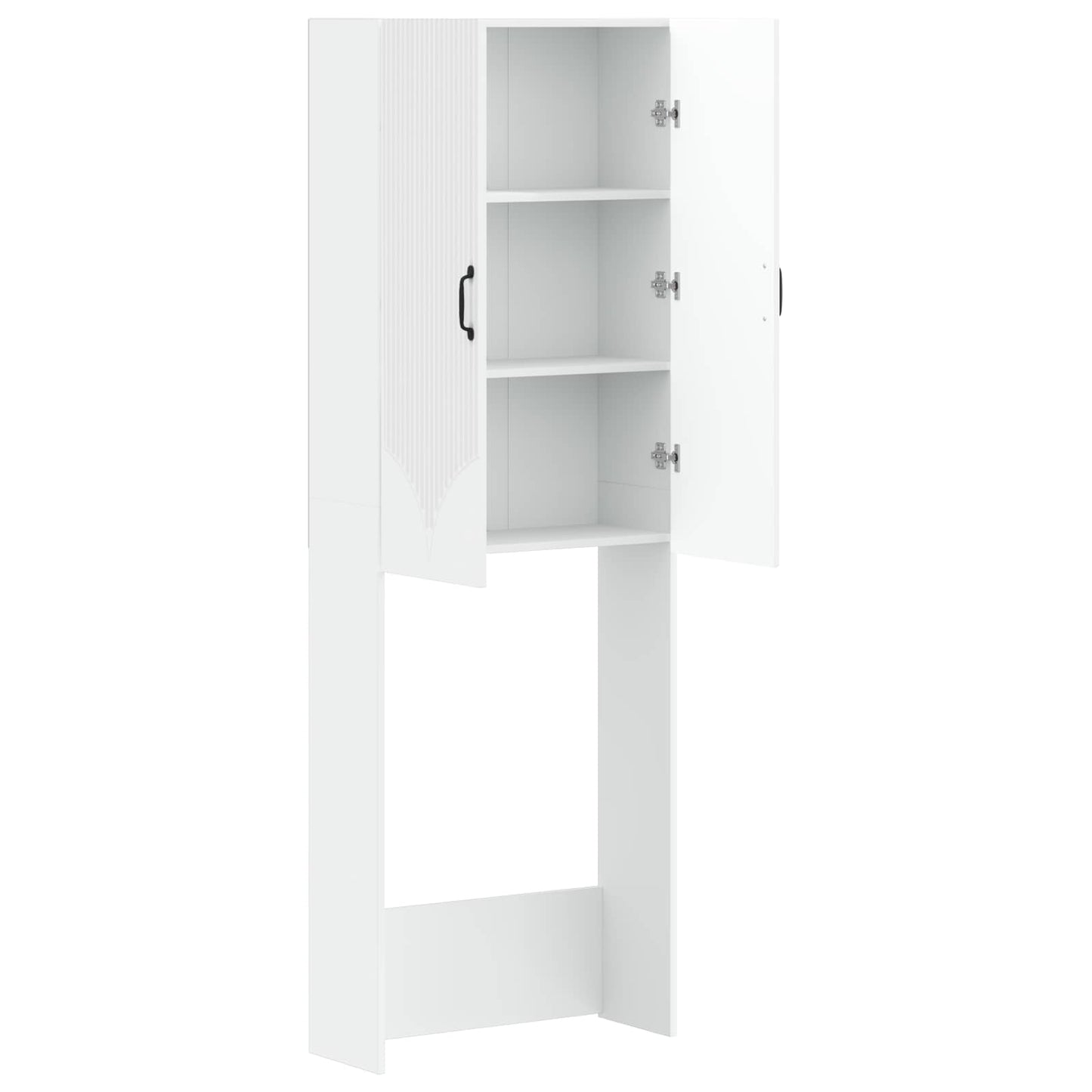 vidaXL Toilet Cabinet HOORN White 66 x 25.5 x 190 cm Engineered Wood
