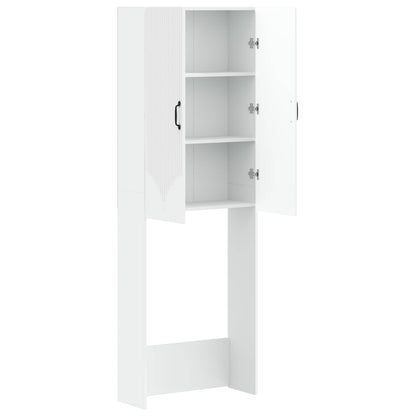 vidaXL Toilet Cabinet HOORN White 66 x 25.5 x 190 cm Engineered Wood