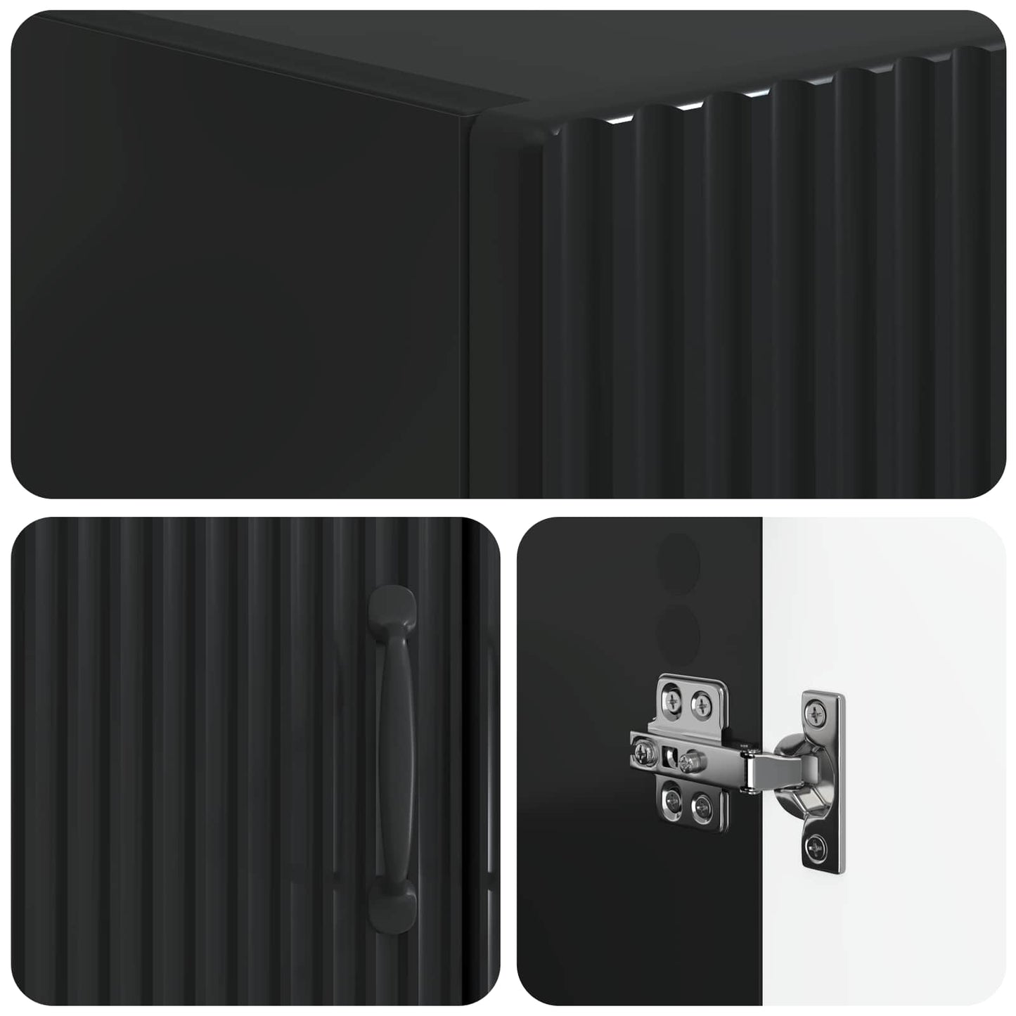 vidaXL Toilet Cabinet HOORN Black 66 x 25.5 x 190 cm Engineered Wood