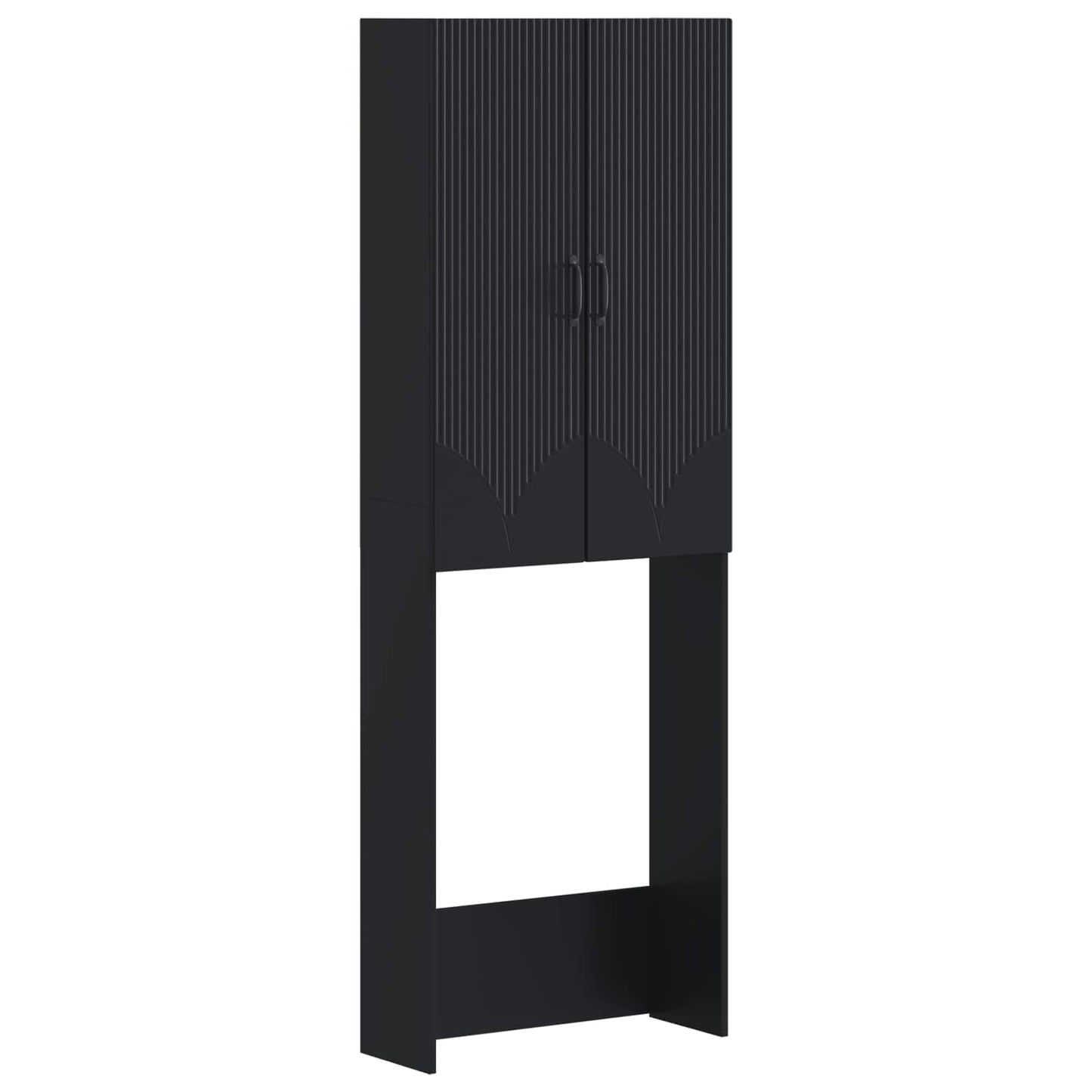 vidaXL Toilet Cabinet HOORN Black 66 x 25.5 x 190 cm Engineered Wood