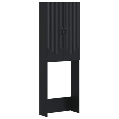vidaXL Toilet Cabinet HOORN Black 66 x 25.5 x 190 cm Engineered Wood