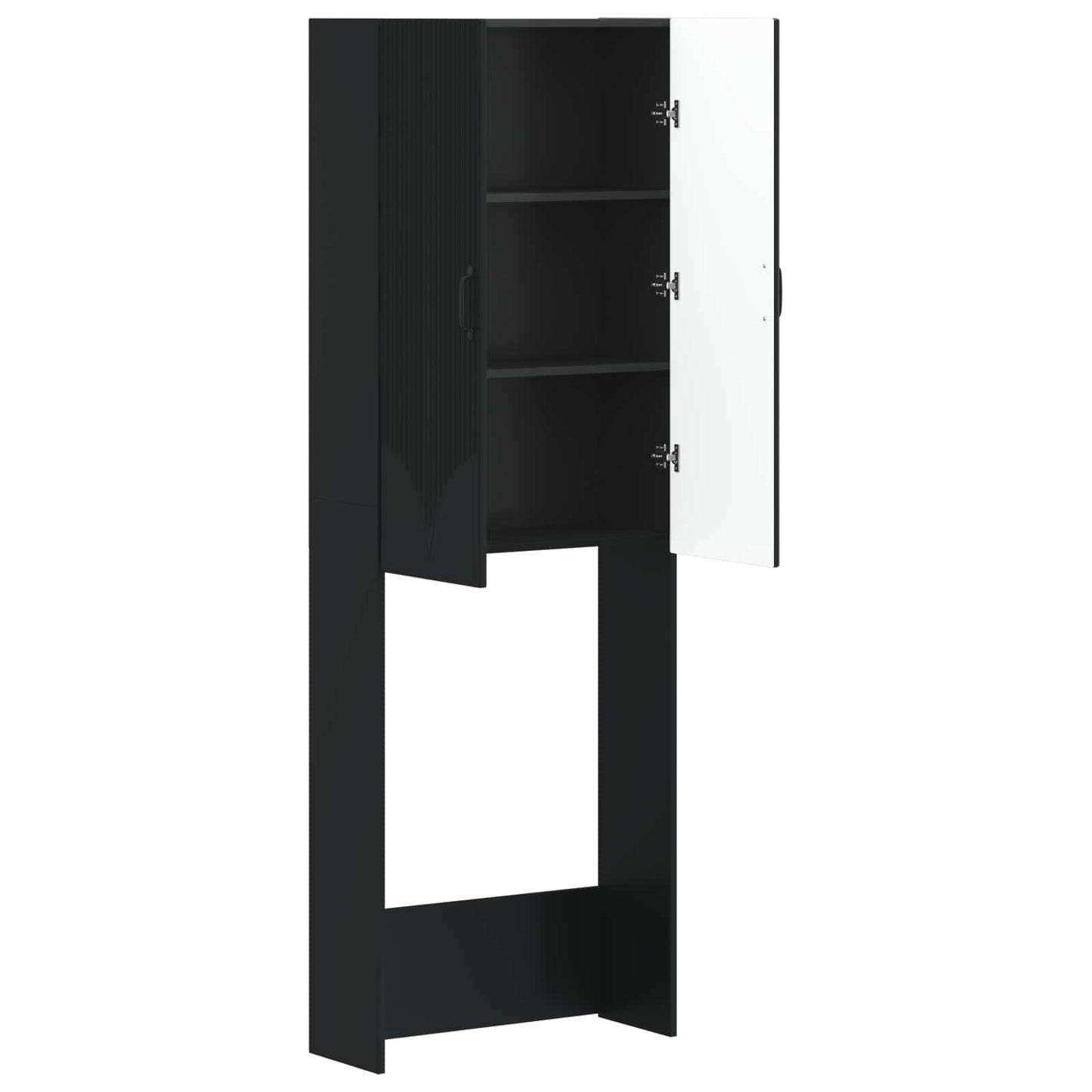 vidaXL Toilet Cabinet HOORN Black 66 x 25.5 x 190 cm Engineered Wood