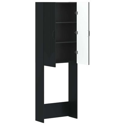 vidaXL Toilet Cabinet HOORN Black 66 x 25.5 x 190 cm Engineered Wood