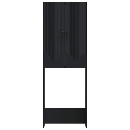 vidaXL Toilet Cabinet HOORN Black 66 x 25.5 x 190 cm Engineered Wood