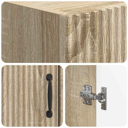 vidaXL Toilet Cabinet HOORN Sonoma Oak 66 x 25.5 x 190 cm