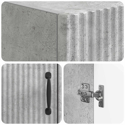 vidaXL Toilet Cabinet HOORN Concrete Grey 66 x 25.5 x 190 cm
