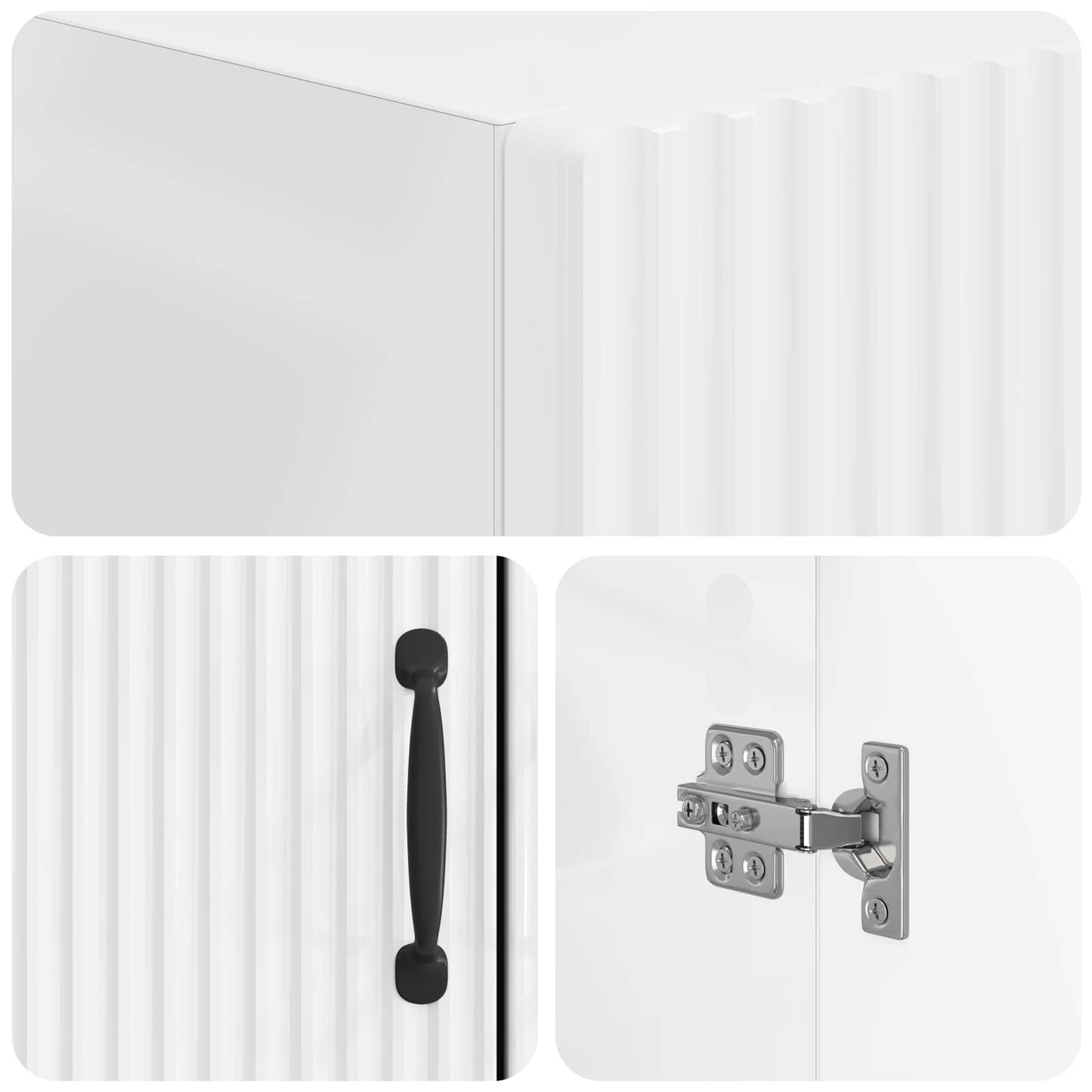vidaXL Toilet Cabinet HOORN High Gloss White 66 x 25.5 x 190 cm