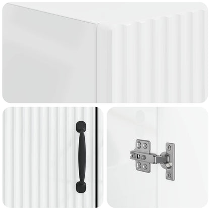 vidaXL Toilet Cabinet HOORN High Gloss White 66 x 25.5 x 190 cm