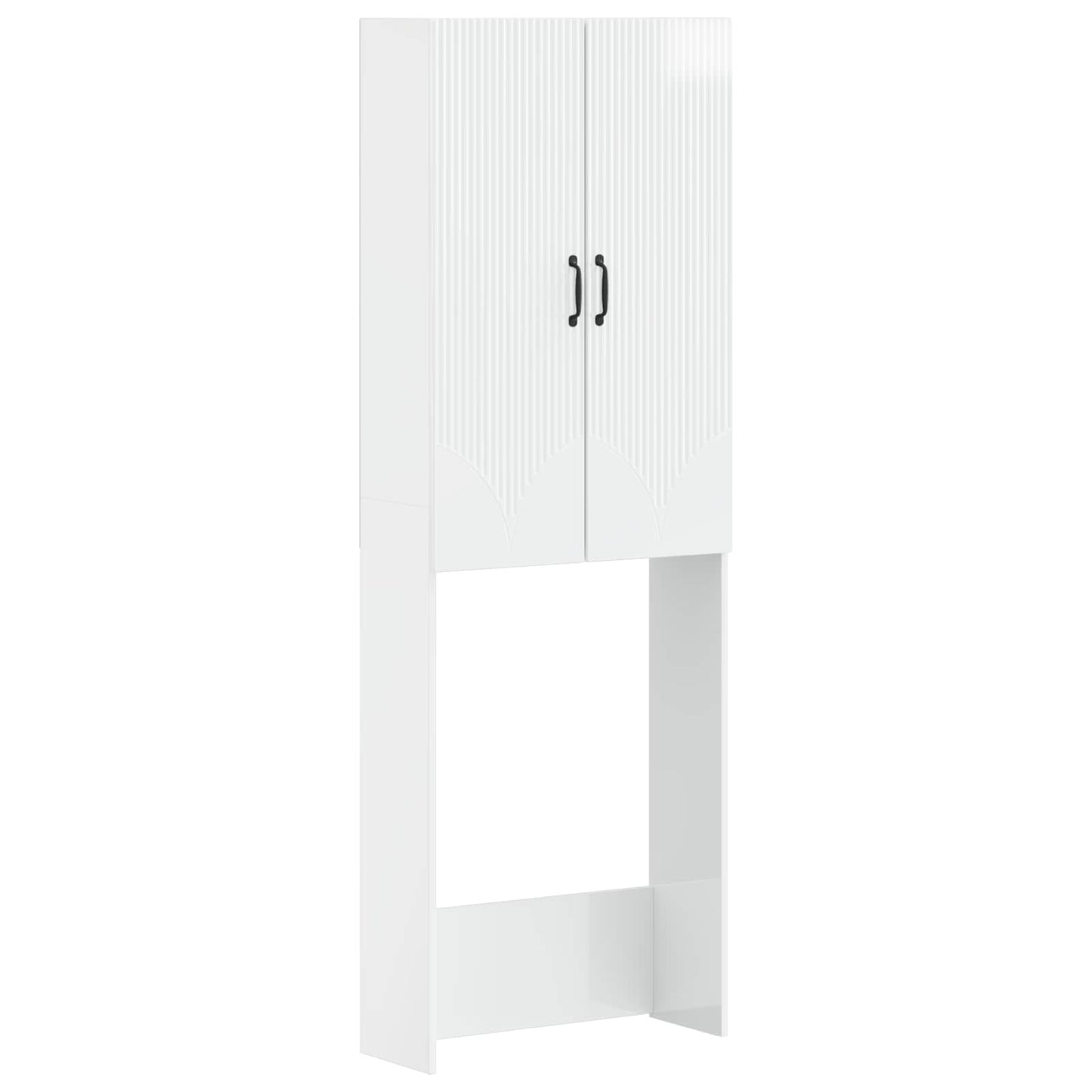 vidaXL Toilet Cabinet HOORN High Gloss White 66 x 25.5 x 190 cm