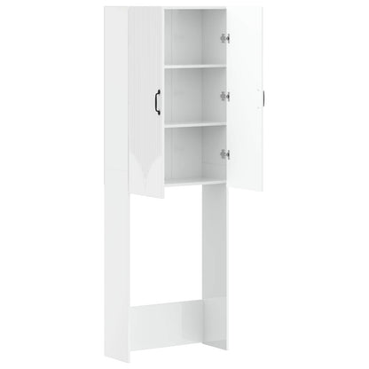 vidaXL Toilet Cabinet HOORN High Gloss White 66 x 25.5 x 190 cm