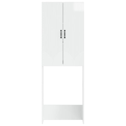 vidaXL Toilet Cabinet HOORN High Gloss White 66 x 25.5 x 190 cm