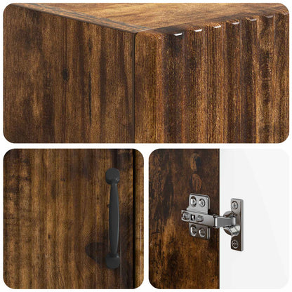 vidaXL Toilet Cabinet HOORN Smoked Oak 66 x 25.5 x 190 cm