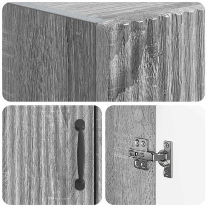 vidaXL Toilet Cabinet HOORN Grey Sonoma 66 x 25.5 x 190 cm