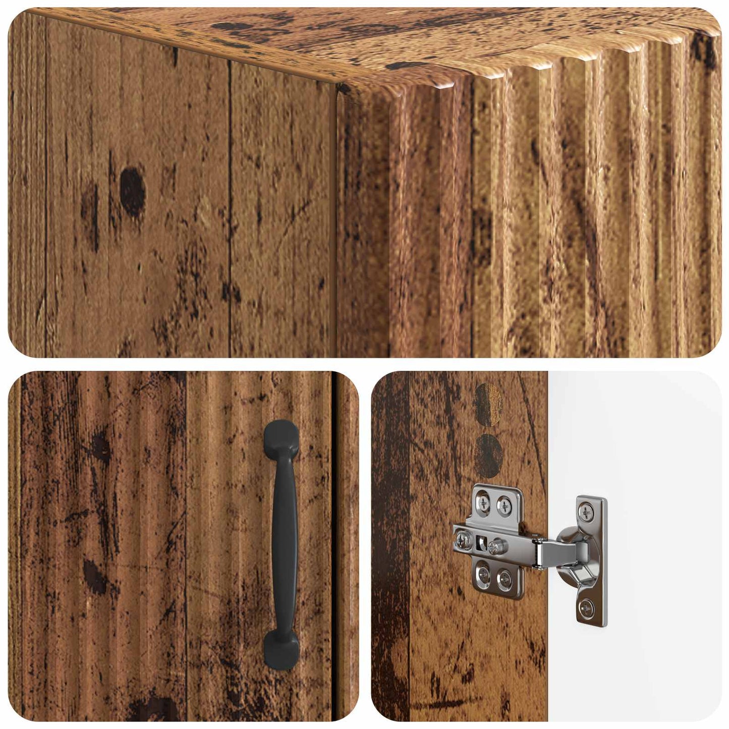 vidaXL Toilet Cabinet HOORN Old Wood 66 x 25.5 x 190 cm