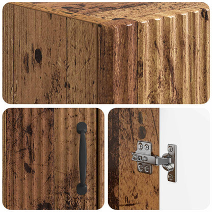 vidaXL Toilet Cabinet HOORN Old Wood 66 x 25.5 x 190 cm