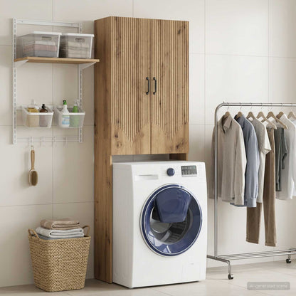 vidaXL Toilet Cabinet HOORN Artisan Oak 66 x 25.5 x 190 cm