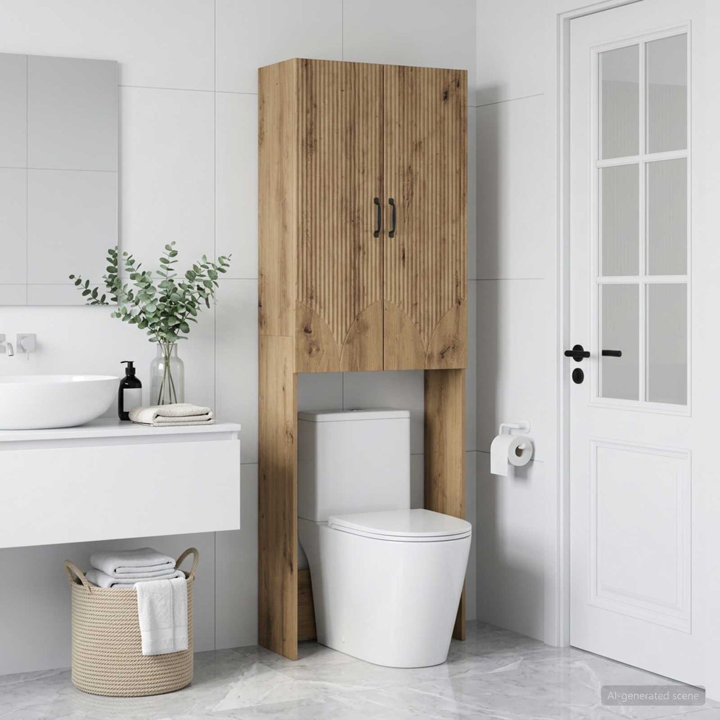 vidaXL Toilet Cabinet HOORN Artisan Oak 66 x 25.5 x 190 cm
