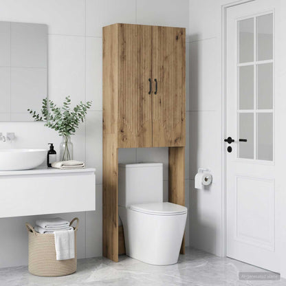 vidaXL Toilet Cabinet HOORN Artisan Oak 66 x 25.5 x 190 cm
