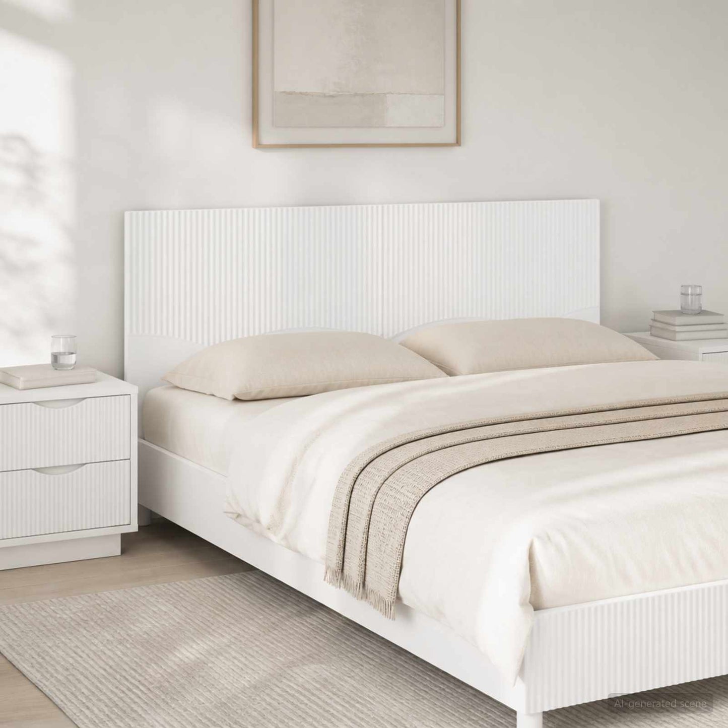 vidaXL Wall-Mounted Headboard HOORN White Engineered Wood